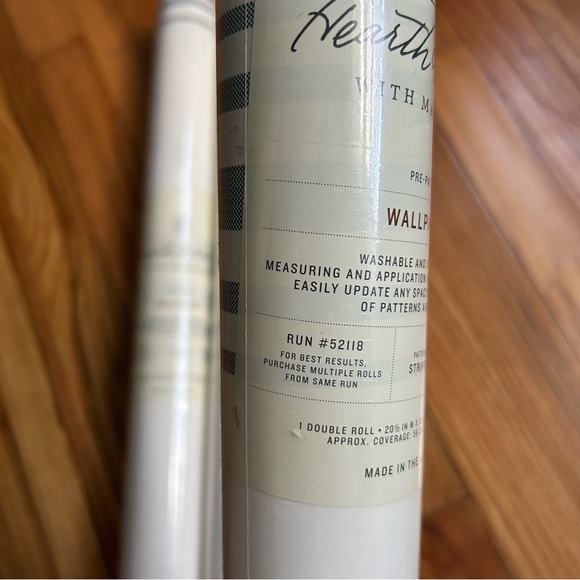 New Hearth & Hand Wall Paper Double Roll 56sqft per roll lot of Four Stripes - Picture 8 of 8